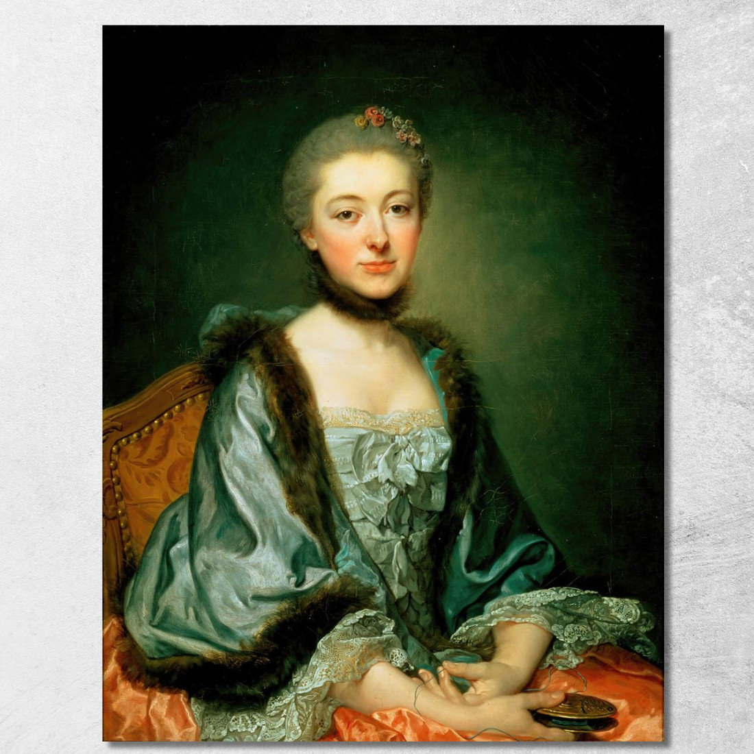 Portrait Of Marie Angelique Verany De Varennes Mme Georges Gougenot De Croissy Jean-Baptiste Greuze jbg54 canvas print