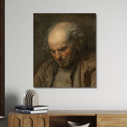 Study Of An Old Man Head And Shoulders Jean-Baptiste Greuze jbg63 canvas print