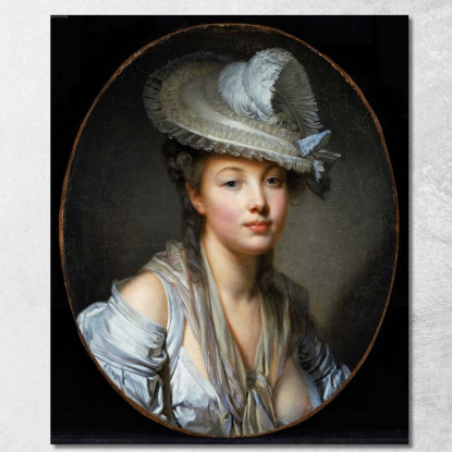 The White Hat Jean-Baptiste Greuze jbg73 canvas print