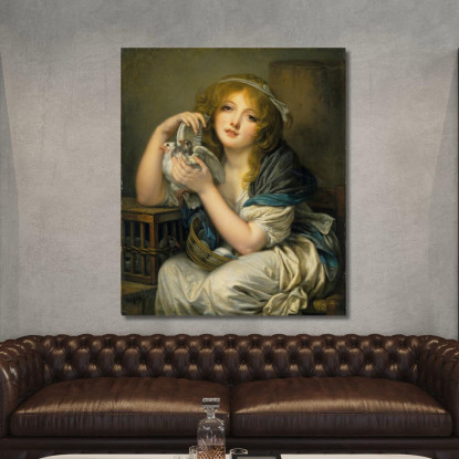 Woman With Doves Jean-Baptiste Greuze jbg76 canvas print