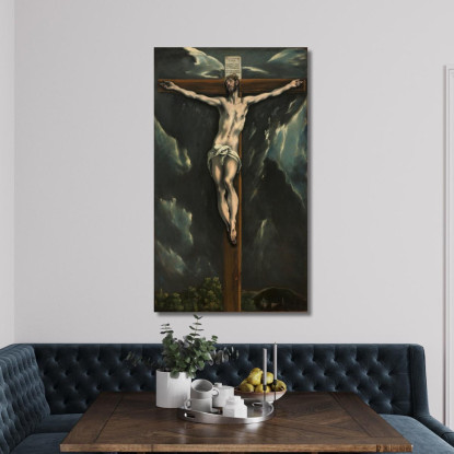 Cristo Sulla Croce El Greco (Domenikos Theotokopoulos) egr18 quadro stampato su tela