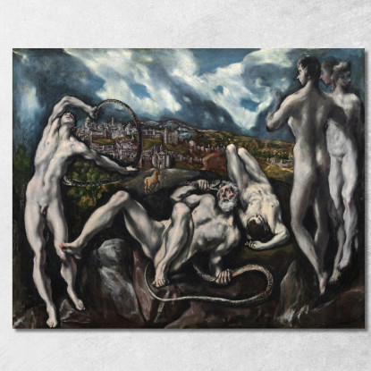 Laocoonte El Greco (Domenikos Theotokopoulos) egr21 quadro stampato su tela