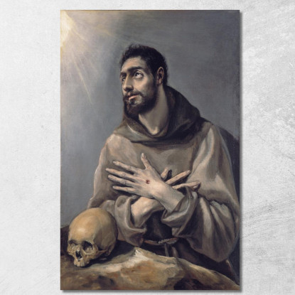 San Francesco In Estasi El Greco (Domenikos Theotokopoulos) egr32 quadro stampato su tela