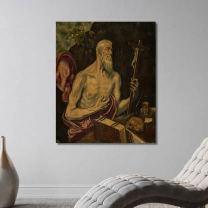 San Girolamo In Penitenza El Greco (Domenikos Theotokopoulos) egr44 quadro stampato su tela