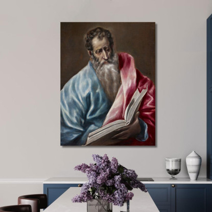 San Matteo El Greco (Domenikos Theotokopoulos) egr49 quadro stampato su tela