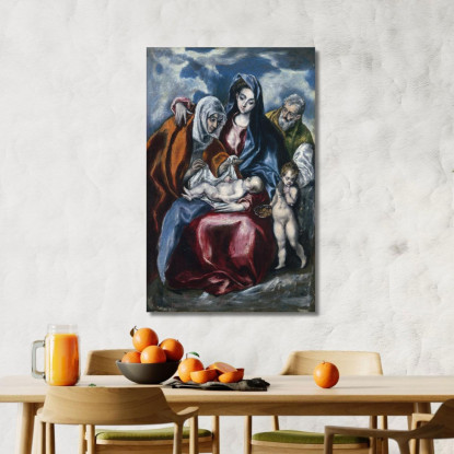 La Sacra Famiglia Con Sant'Anna E Il Bambino Giovanni Battista El Greco (Domenikos Theotokopoulos) egr61 quadro stampato su tel