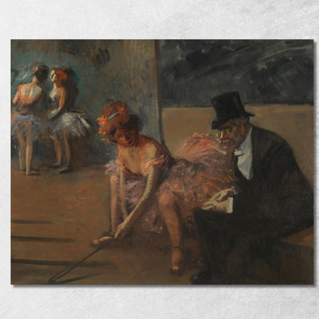 Ballerina E Ammiratore Dietro La Scena Jean-Louis Forain jfr21 quadro stampato su tela Ballerina E Ammiratore Dietro La Scena Jean-Louis Forain jfr21 quadro stampato su tela