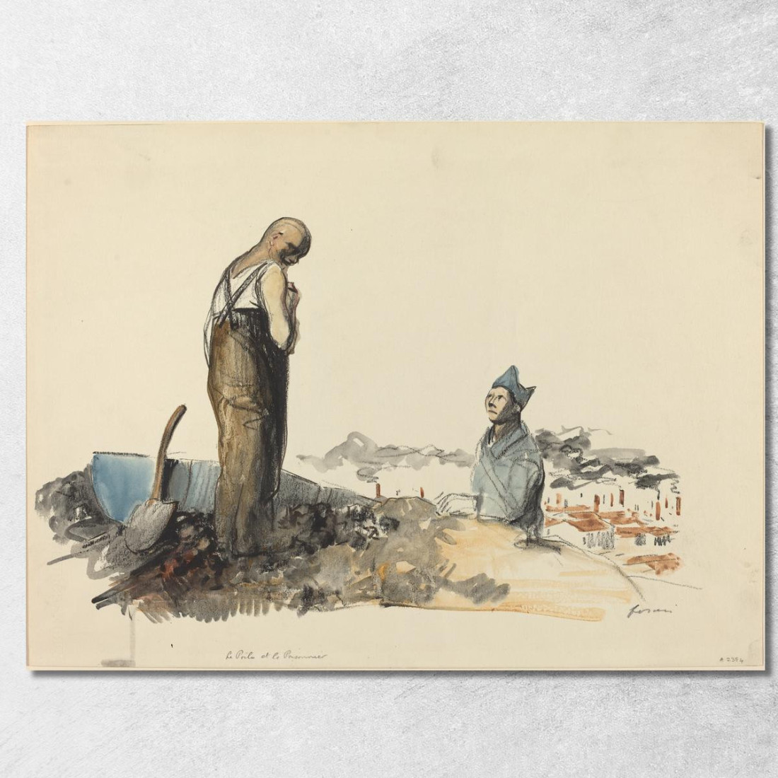 Poilu E Prigioniero Jean-Louis Forain jfr39 quadro stampato su tela Poilu E Prigioniero Jean-Louis Forain jfr39 quadro stampato su tela