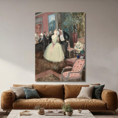 Scena Da Ballo Jean-Louis Forain jfr44 quadro stampato su tela