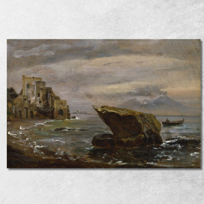 Spiaggia Vicino A Posillipo Johan Christian Dahl jcd3 quadro stampato su tela