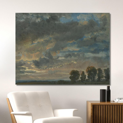 Nuvole Alla Sera Johan Christian Dahl jcd10 quadro stampato su tela