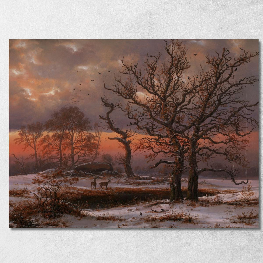 Paesaggio Invernale Danese Con Dolmen Johan Christian Dahl jcd12 quadro stampato su tela Paesaggio Invernale Danese Con Dolmen Johan Christian Dahl jcd12 quadro stampato su tela