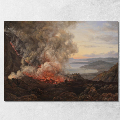 Eruzione Del Vulcano Vesuvio Johan Christian Dahl jcd15 quadro stampato su tela