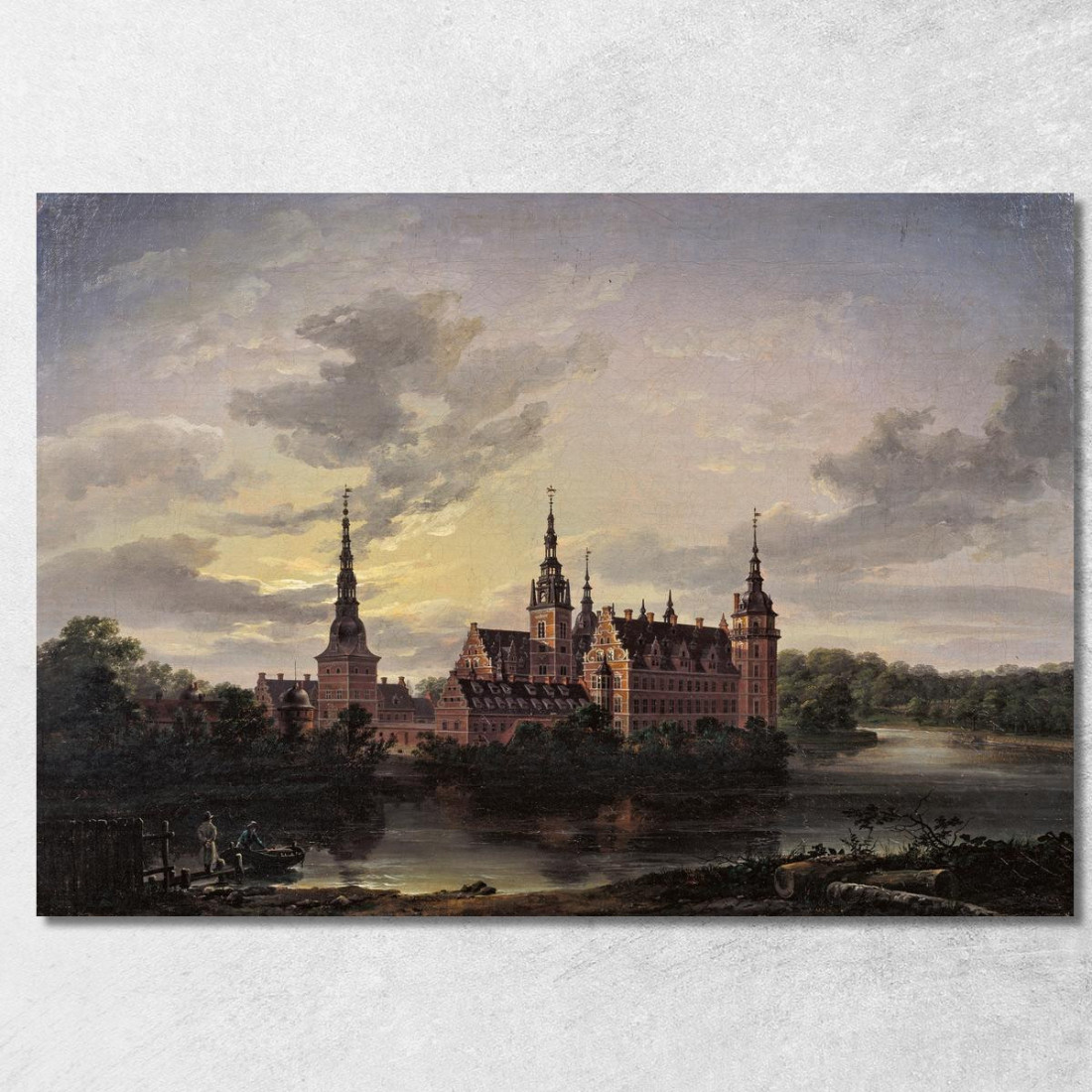 Castello Di Frederiksborg Al Chiaro Di Luna 2 Johan Christian Dahl jcd20 quadro stampato su tela Castello Di Frederiksborg Al Chiaro Di Luna 2 Johan Christian Dahl jcd20 quadro stampato su tela