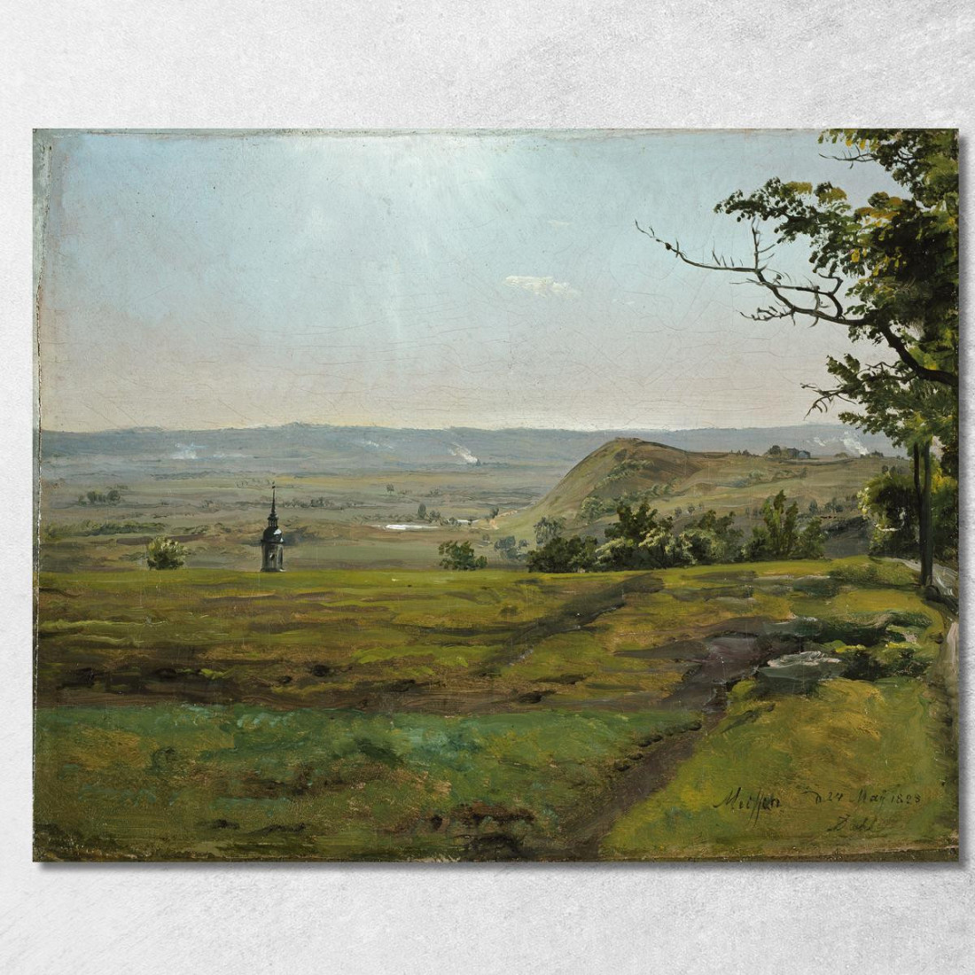 Campi Verdi Vicino A Meissen Johan Christian Dahl jcd25 quadro stampato su tela