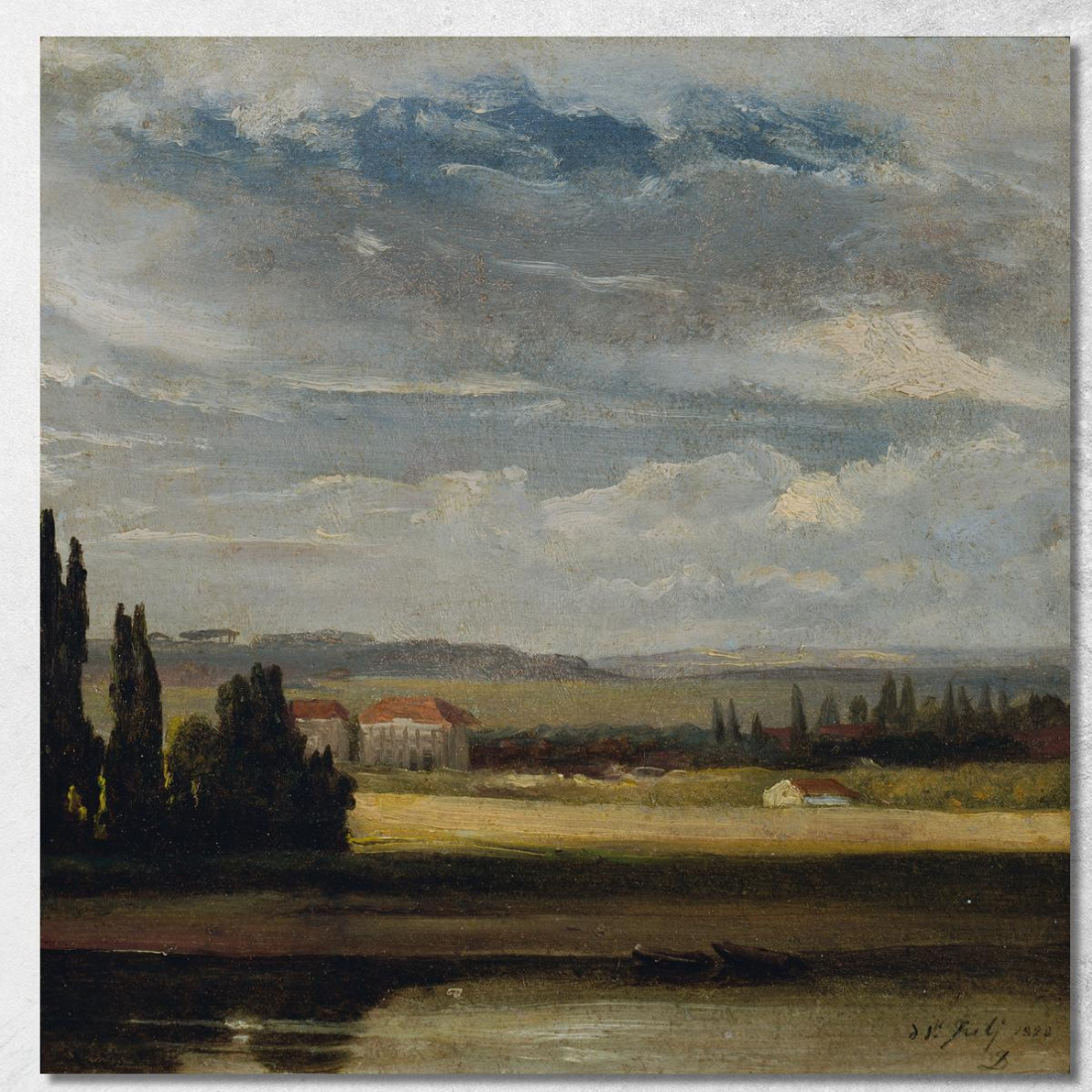 Vista Paesaggistica Con Alto Cielo Nuvoloso Johan Christian Dahl jcd33 quadro stampato su tela Vista Paesaggistica Con Alto Cielo Nuvoloso Johan Christian Dahl jcd33 quadro stampato su tela