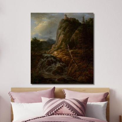Paesaggio Nordico Con Un Castello Johan Christian Dahl jcd38 quadro stampato su tela