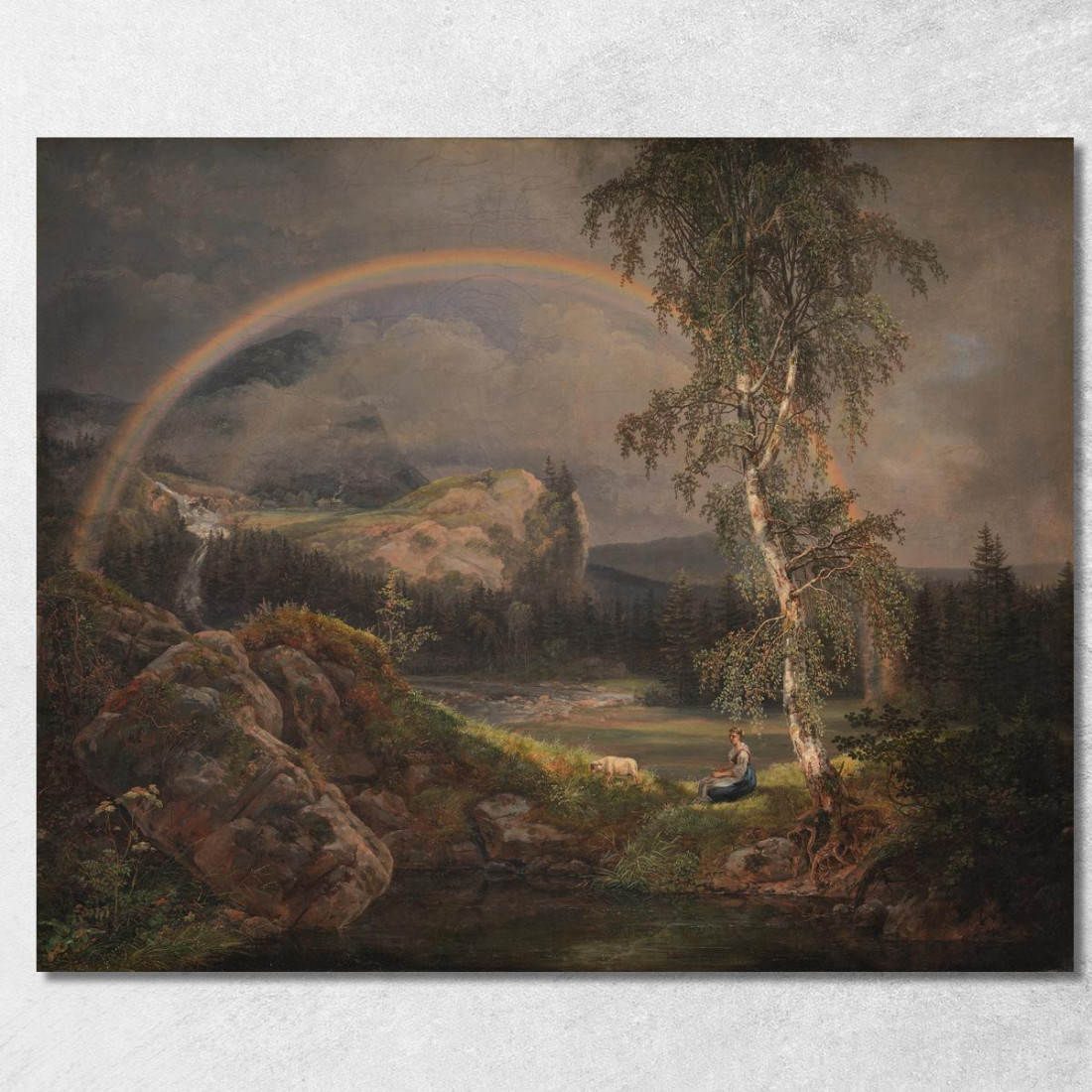 Paesaggio Norvegese Con Un Arcobaleno Johan Christian Dahl jcd40 quadro stampato su tela Paesaggio Norvegese Con Un Arcobaleno Johan Christian Dahl jcd40 quadro stampato su tela
