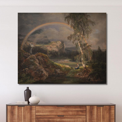 Paesaggio Norvegese Con Un Arcobaleno Johan Christian Dahl jcd40 quadro stampato su tela