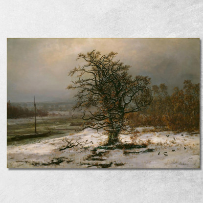 Quercia Sull'Elba In Inverno Johan Christian Dahl jcd43 quadro stampato su tela