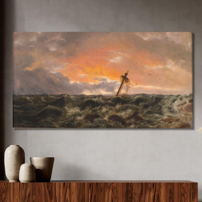 Paesaggio Marino Con Un Relitto Johan Christian Dahl jcd45 quadro stampato su tela