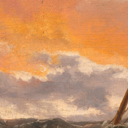 Paesaggio Marino Con Un Relitto Johan Christian Dahl jcd45 quadro stampato su tela