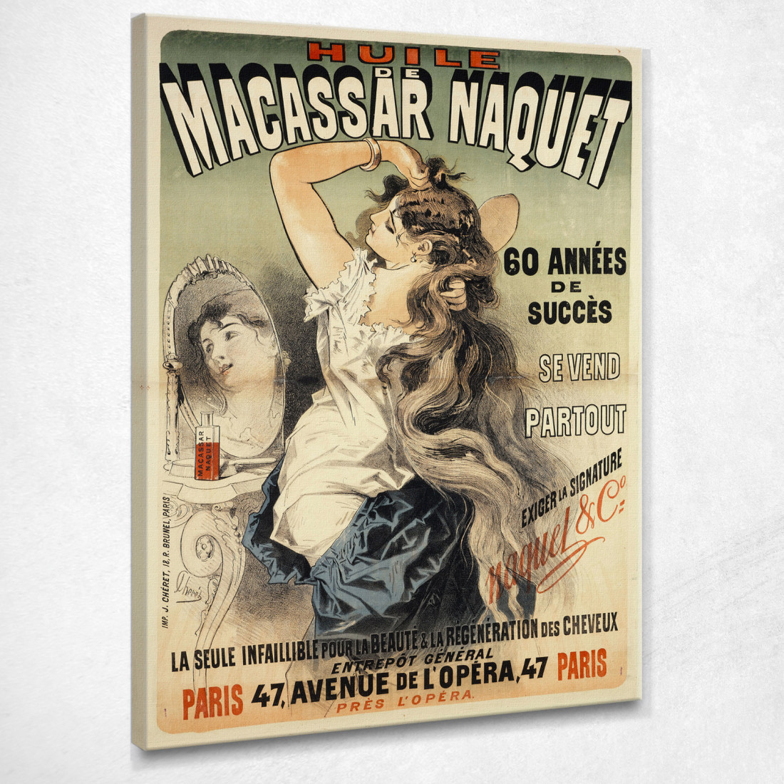 Olio Di Macassar Naquet Jules Chéret jch44 quadro stampato su tela Olio Di Macassar Naquet Jules Chéret jch44 quadro stampato su tela