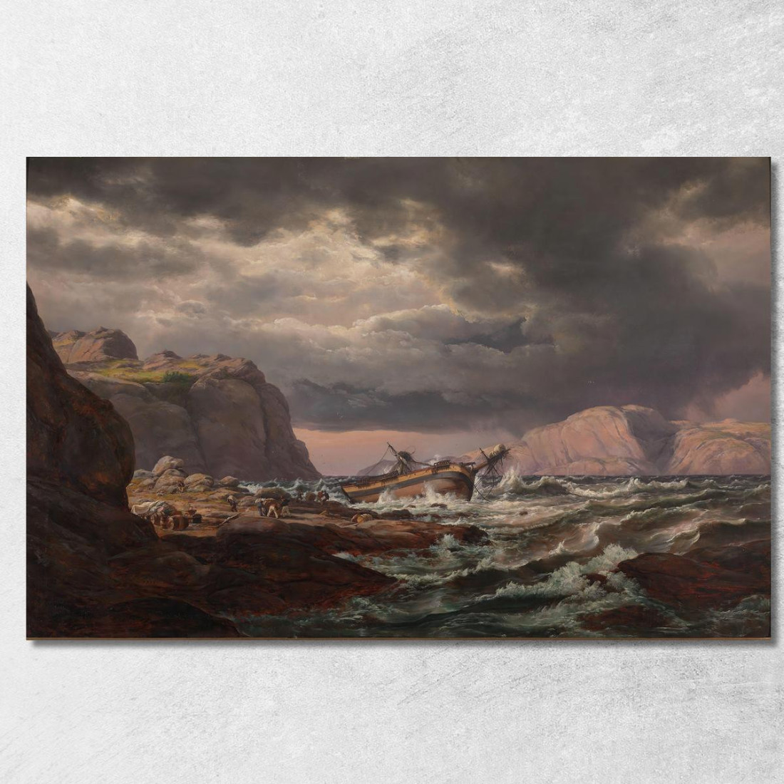 Naufragio Sulla Costa Della Norvegia Johan Christian Dahl jcd47 quadro stampato su tela Naufragio Sulla Costa Della Norvegia Johan Christian Dahl jcd47 quadro stampato su tela