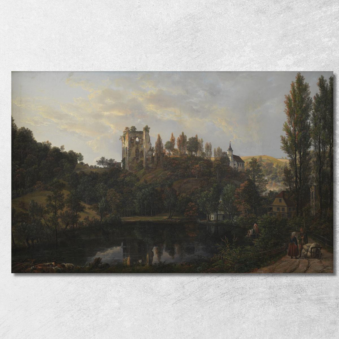 Le Rovine Del Castello Di Tharandt Johan Christian Dahl jcd59 quadro stampato su tela Le Rovine Del Castello Di Tharandt Johan Christian Dahl jcd59 quadro stampato su tela