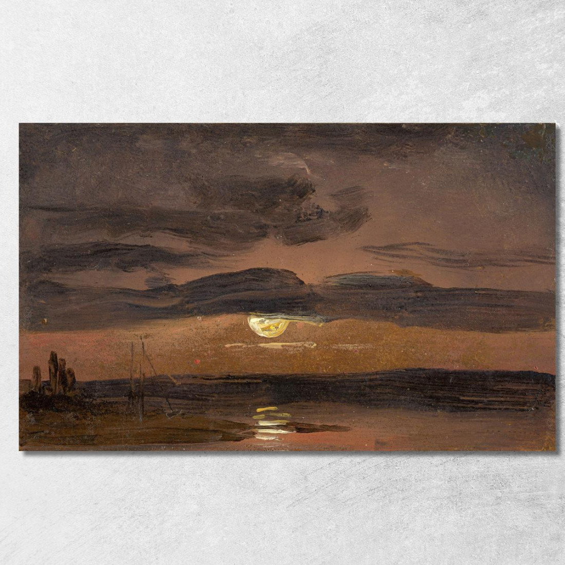 L'Elba Al Chiaro Di Luna Johan Christian Dahl jcd62 quadro stampato su tela L'Elba Al Chiaro Di Luna Johan Christian Dahl jcd62 quadro stampato su tela