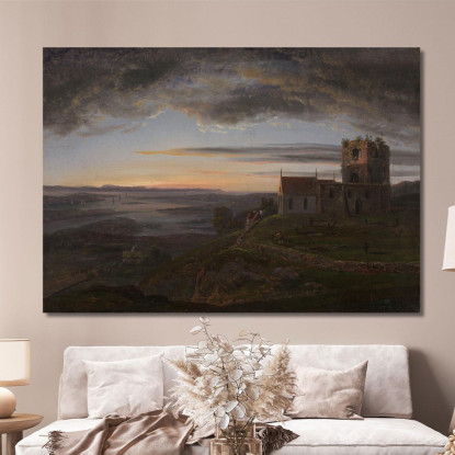 La Chiesa In Rovina Ad Avaldsnes A Karmoy Johan Christian Dahl jcd69 quadro stampato su tela