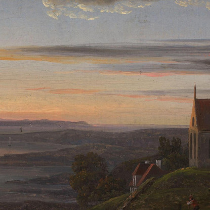 La Chiesa In Rovina Ad Avaldsnes A Karmoy Johan Christian Dahl jcd69 quadro stampato su tela
