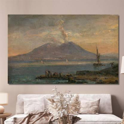 Il Vesuvio Visto Da Posillipo Johan Christian Dahl jcd77 quadro stampato su tela