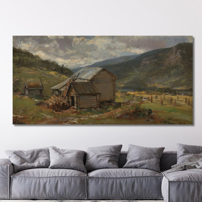 Veduta Di Hjelle In Valdres 2 Johan Christian Dahl jcd87 quadro stampato su tela