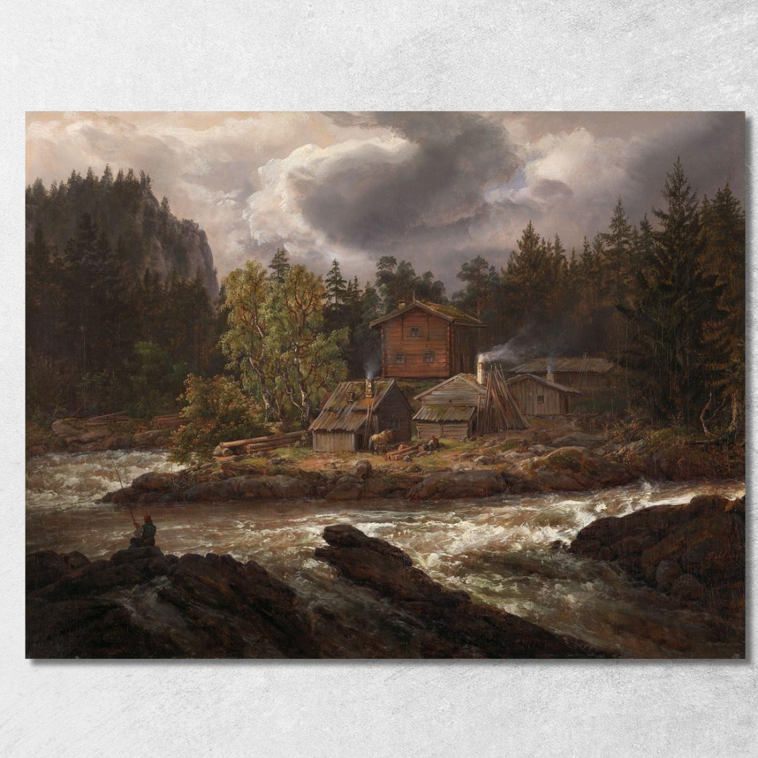 Veduta Di Honefossen Johan Christian Dahl jcd89 quadro stampato su tela Veduta Di Honefossen Johan Christian Dahl jcd89 quadro stampato su tela