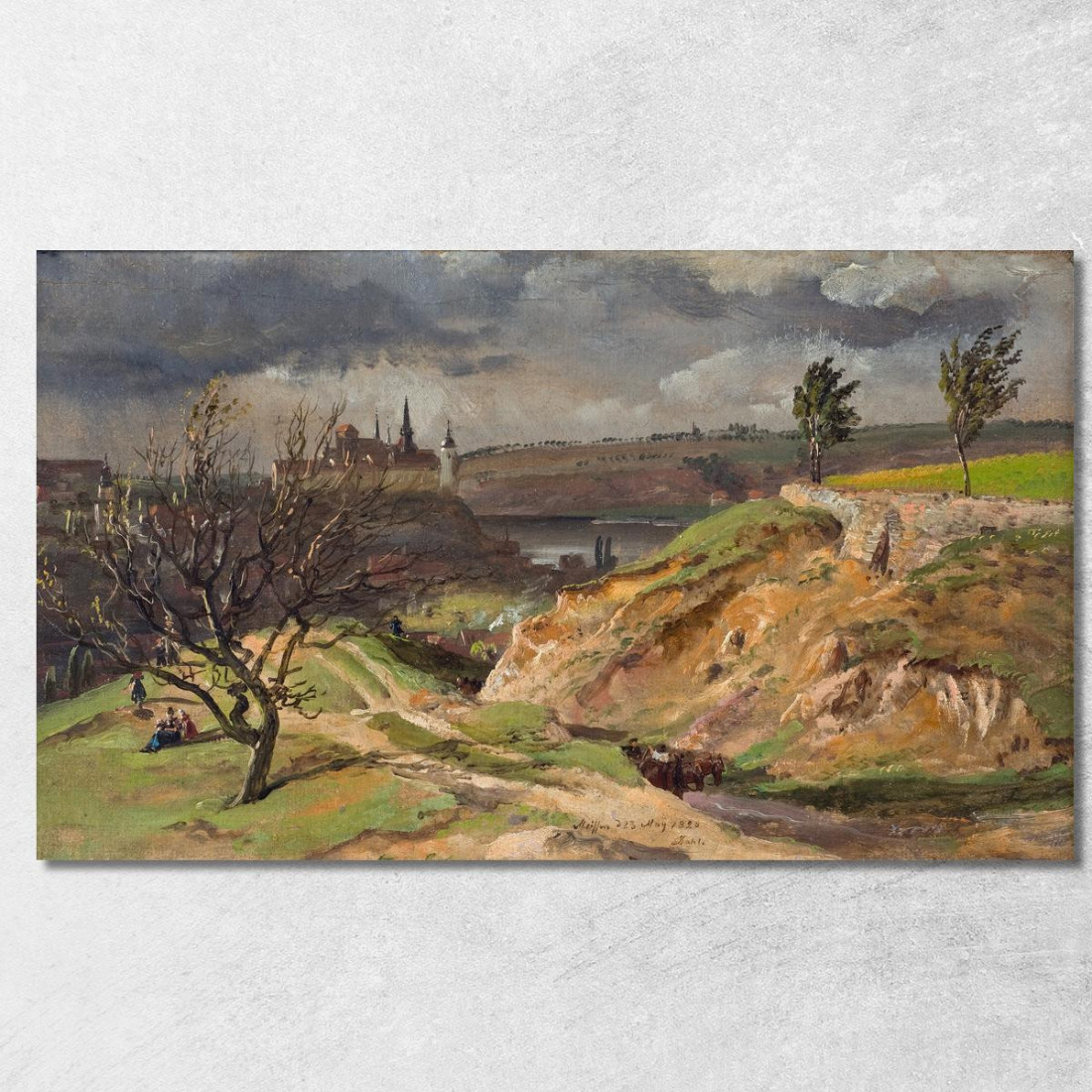 Veduta Di Meissen. Studio Johan Christian Dahl jcd90 quadro stampato su tela Veduta Di Meissen. Studio Johan Christian Dahl jcd90 quadro stampato su tela