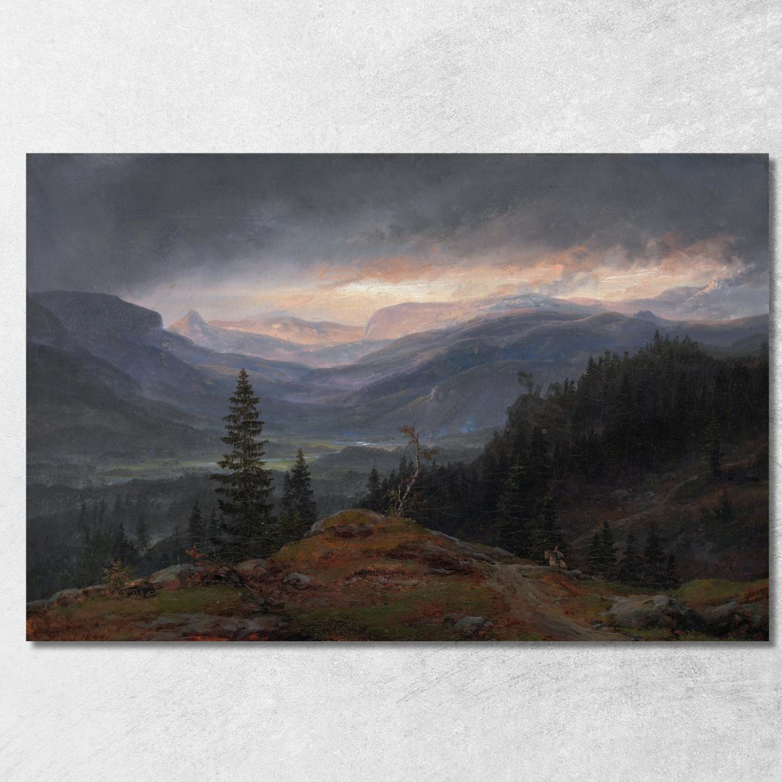 Veduta Su Hallingdal Johan Christian Dahl jcd94 quadro stampato su tela Veduta Su Hallingdal Johan Christian Dahl jcd94 quadro stampato su tela