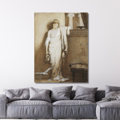 Una Giovane Donna Romana In Un Interno Classico John William Waterhouse jww4 quadro stampato su tela