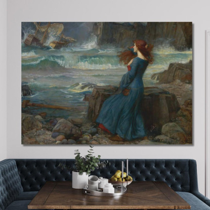 Miranda-La Tempesta John William Waterhouse jww24 quadro stampato su tela