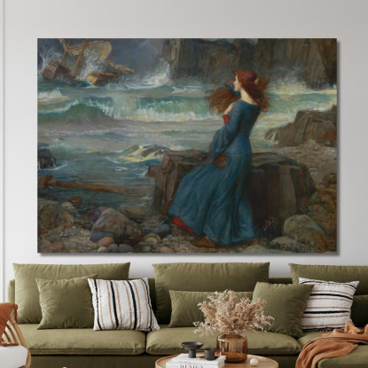 Miranda-La Tempesta John William Waterhouse jww24 quadro stampato su tela
