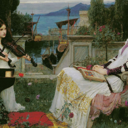 Santa Cecilia John William Waterhouse jww28 quadro stampato su tela