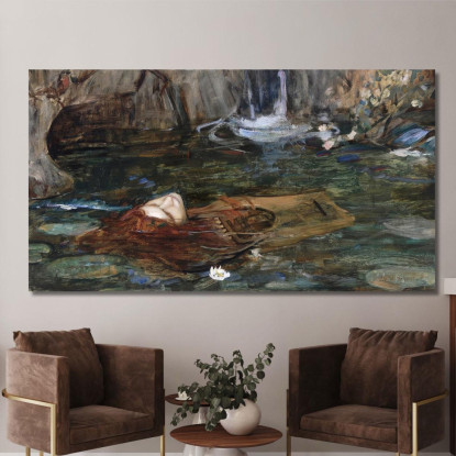 Studio Per Ninfe Che Trovano La Testa Di Orfeo John William Waterhouse jww29 quadro stampato su tela