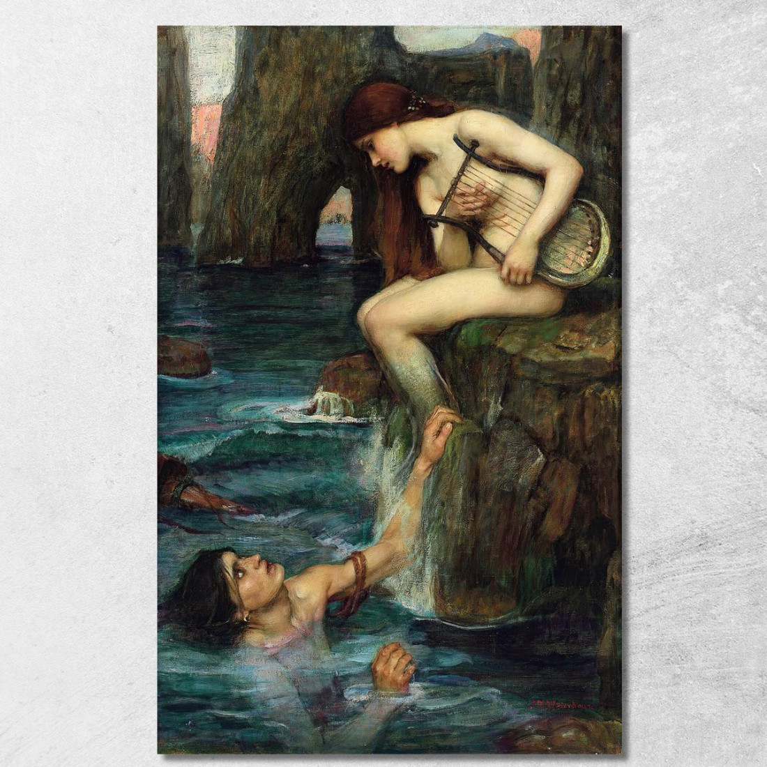 La Sirena John William Waterhouse jww37 quadro stampato su tela La Sirena John William Waterhouse jww37 quadro stampato su tela