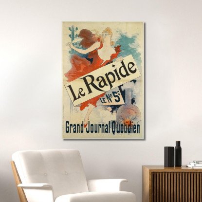 Le Rapidenº 5C Gran Diario Quotidiano Jules Chéret jch64 quadro stampato su tela