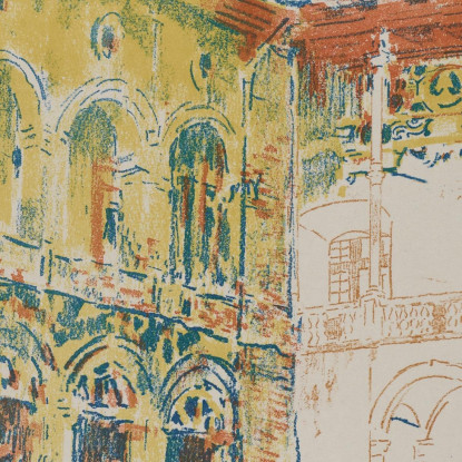 Cortile Del Castello Leon Wyczółkowski lwy6 quadro stampato su tela