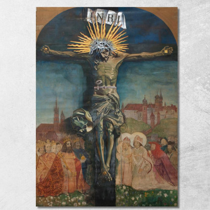 Cristo Sulla Croce Leon Wyczółkowski lwy7 quadro stampato su tela