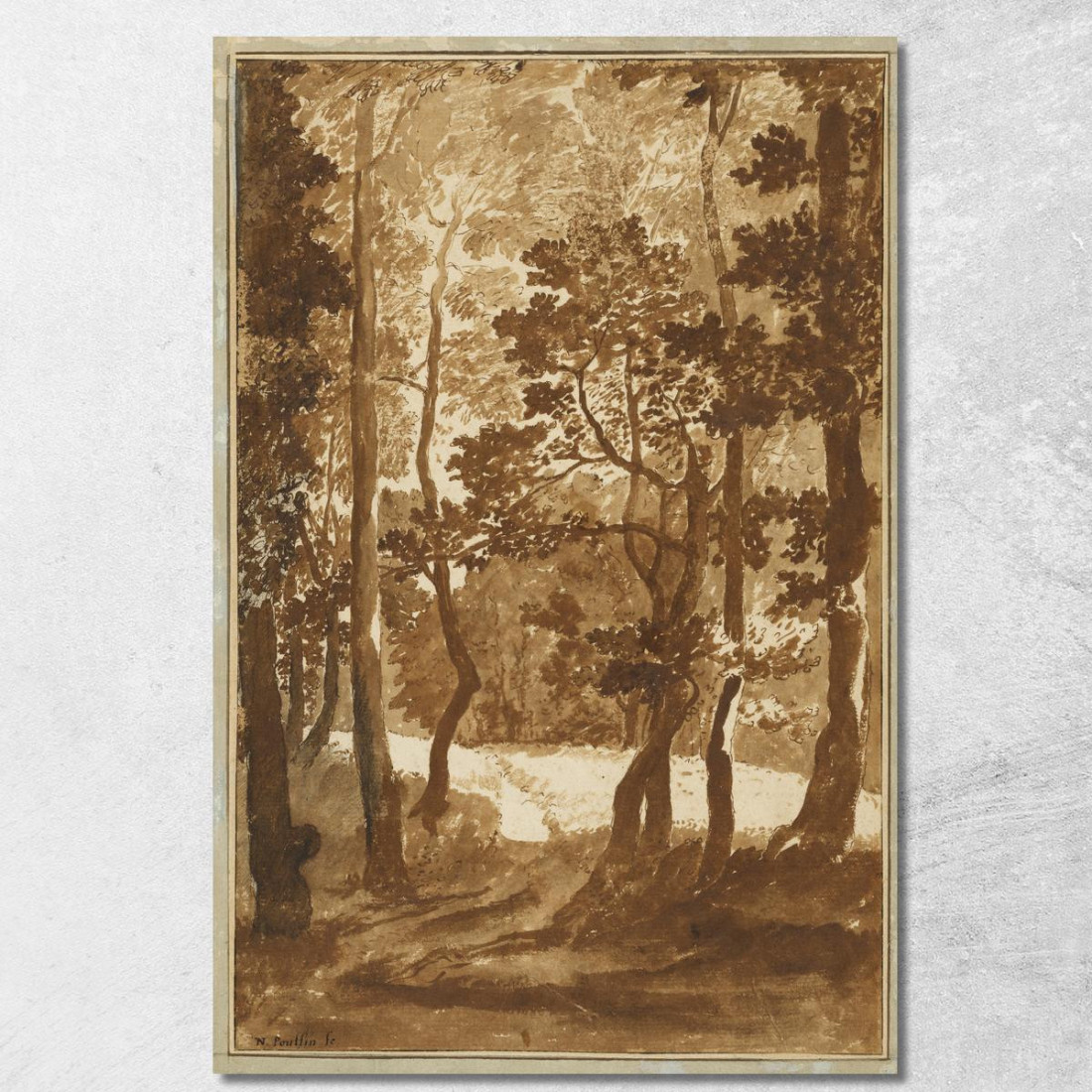 Un Sentiero Che Conduce A Una Radura Nella Foresta Nicolas Poussin nps2 quadro stampato su tela