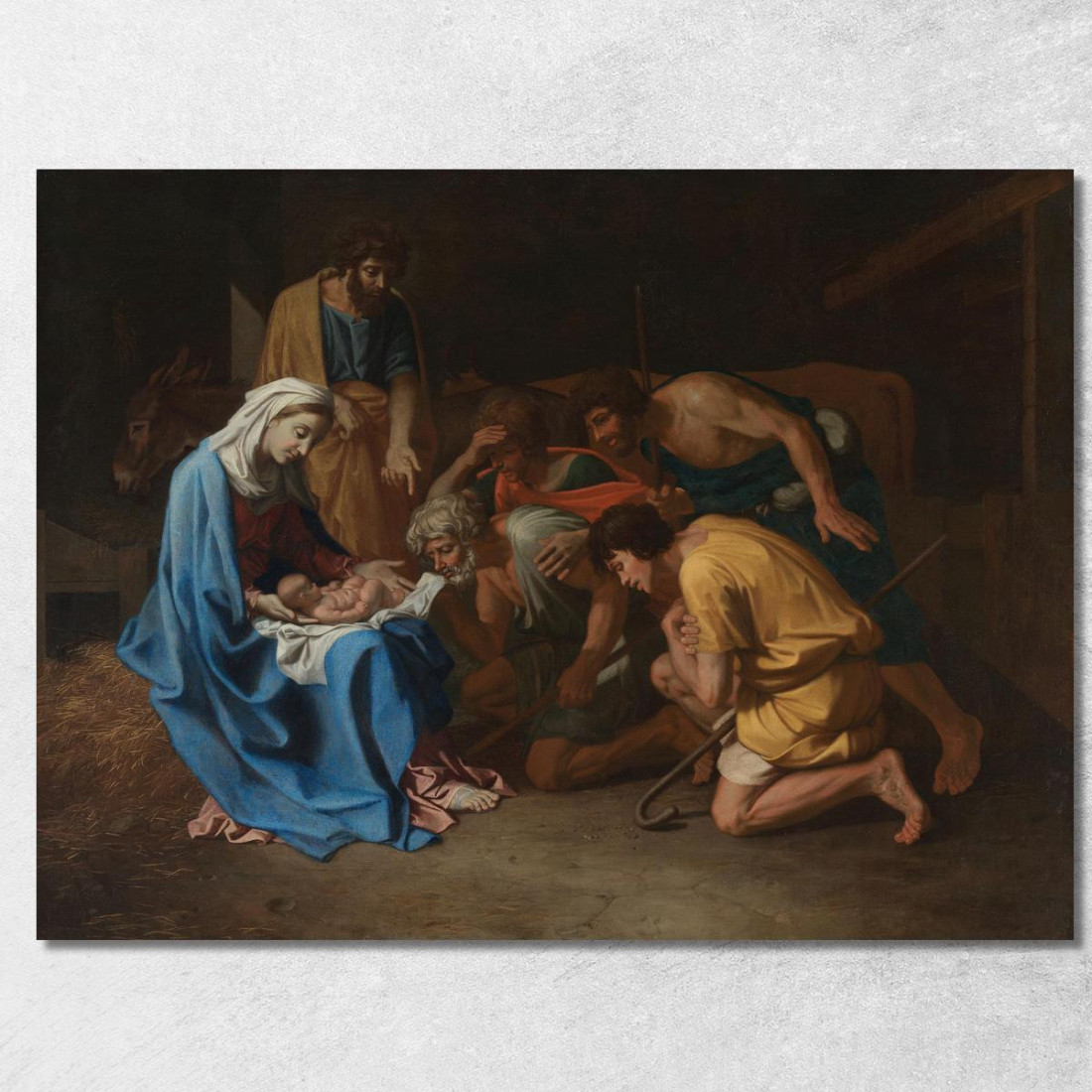 L'Adorazione Dei Pastori Nicolas Poussin nps3 quadro stampato su tela