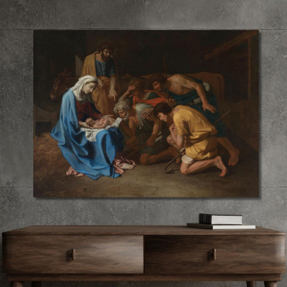 L'Adorazione Dei Pastori Nicolas Poussin nps3 quadro stampato su tela