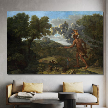 Orione Cieco Alla Ricerca Del Sole Nascente Nicolas Poussin nps8 quadro stampato su tela